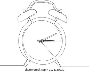 Pict of traditional alarm to wake people up before fast in black and white background. Simple line. Ramadan. Saur. Vector illustration.