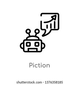 piction vector line icon. Simple element illustration. piction outline icon from artificial intelligence concept. Can be used for web and mobile