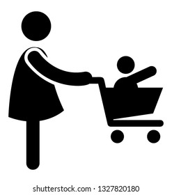 Pictogram of baby carriage  vector element.