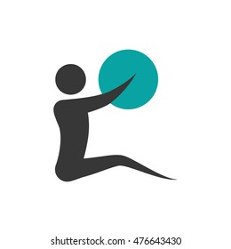 pictogram ball action move sport fitness icon. Isolated and flat illustration. Vector graphic