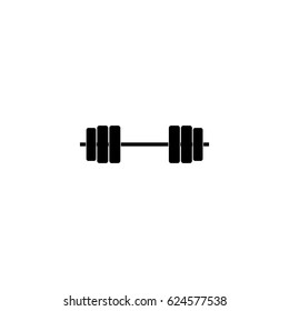 Pictogram barbell icon. Black icon on white background.