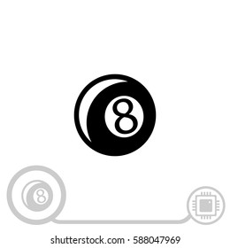 Pictogram billiard ball icon.