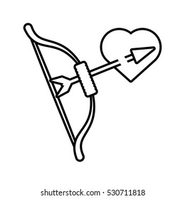 pictogram bow arrow with heart love design vector illustration eps 10