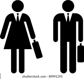 Pictogram of a businessman and a businesswoman