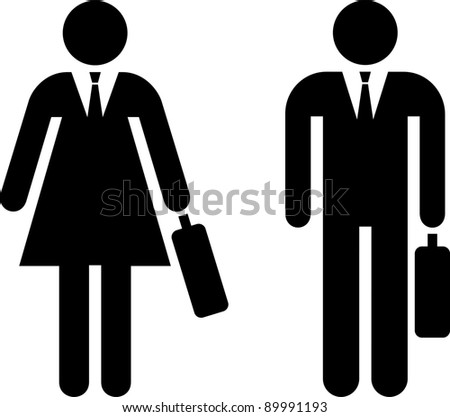 Pictogram of a businessman and a businesswoman