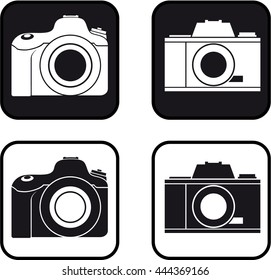 Pictogram of a cameras in black and white