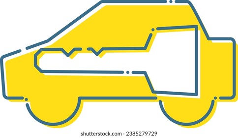 A pictogram of a car that alerts you to locking 