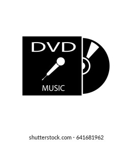 Pictogram cd or dvd icon. Black icon on white background.