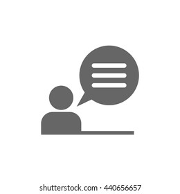 Pictogram of chat mark. Message icon. Information exchange theme icon. Vector, flat, eps 10