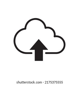 Pictogram of cloud with upload arrow