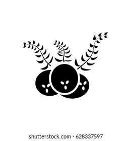 Pictogram coconut icon. Black icon on white background.