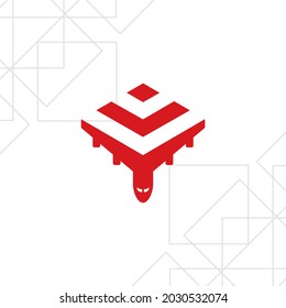 The pictogram consists of a triangle pyramid and plane