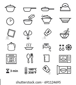 Pictogram for cooking instruction or manual preparation. Vector elements. Ready for your design, packaging, promo and etc.