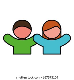 pictogram couple of woman and man icon