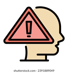 Pictogram critical thinking icon outline vector. Think mind. Skill mental color flat