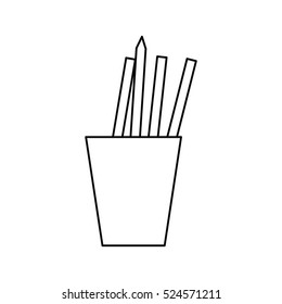pictogram cup pencils pens utensils working