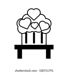 pictogram cupcake heart on table design vector illustration eps 10