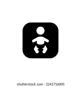 Pictogram: Cute Icon of toddler with nappy or diaper