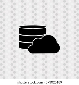 Pictogram database with cloud icon.  