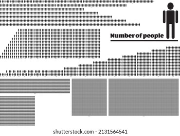 Pictogram demographic graph showing the number of people