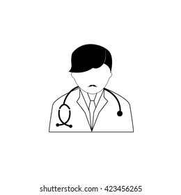 Pictogram of a doctor with his sthethoscope