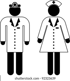 Pictogram of a doctor and a nurse