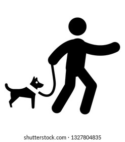 Pictogram of dog walker vector element 