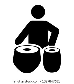 Pictogram of drum beater vector element.