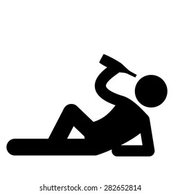 Pictogram drunk person silhouette vector Icon button