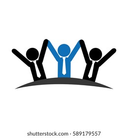 pictogram emblem with group of executives
