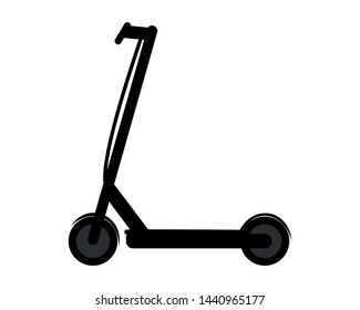 Pictogram of e-scooter on white background