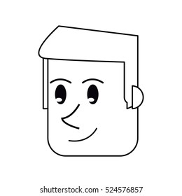 pictogram face man front smiling design