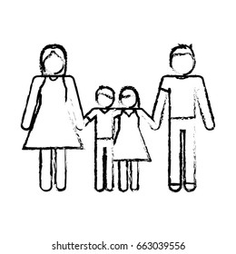 Family Basic Drawing Illustration Stock Illustration 1671059773
