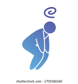 pictogram fatigued man icon over white background, gradient style, vector illustration