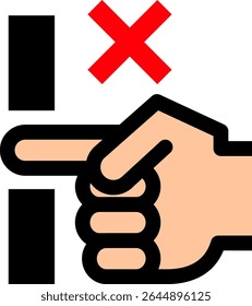 Pictograma de aviso de perigo de pitada dos dedos