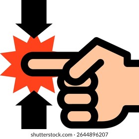 Pictograma de aviso de perigo de pitada dos dedos