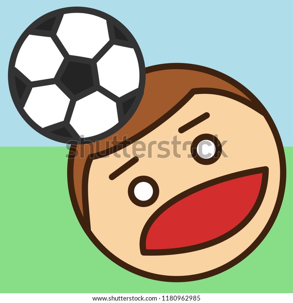 pictogram with Football or soccer player that is hitting the ball with