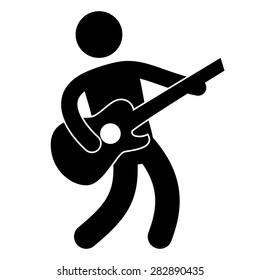 Pictogram Guitar Guitarist vector icon button