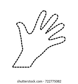 pictogram  hand sticker vector illustration
