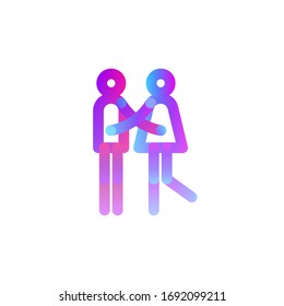 Pictogram of happy friends. Color illustration on a white background. Isolated vector. EPS 10