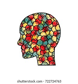 pictogram  head doodle vector illustration