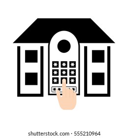 pictogram home security control access password vector illustration eps 10