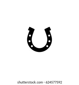 Pictogram horseshoe icon. Black icon on white background.