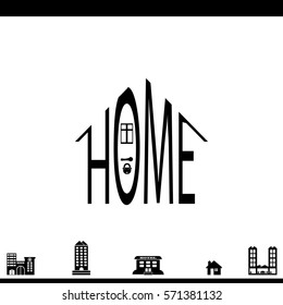 Pictogram house of words icon.