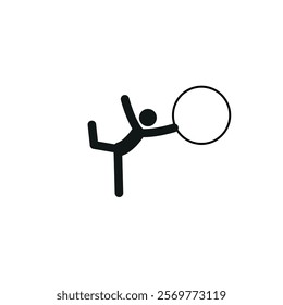  pictogram of a human figure, gymnast with a hoop, healthy lifestyle, sports, man with a hoop, people sports