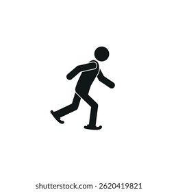  pictogram of a human figure, a stick of a man skating, flat vector illustration on a white background, healthy lifestyl