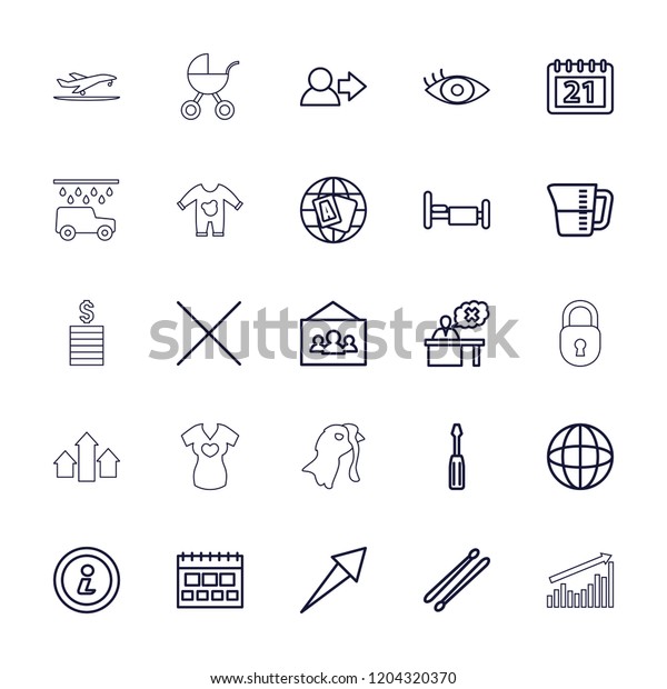 Pictogram icon.\
collection of 25 pictogram outline icons such as globe,\
screwdriver, user, calendar, bed, arrow, teacher, eye. editable\
pictogram icons for web and\
mobile.
