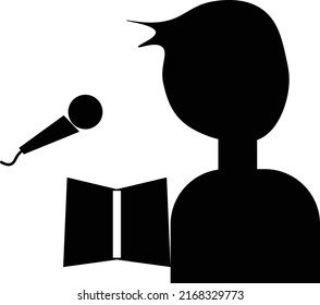 Pictogram Icon Illustration Of The Person Reading It Aloud