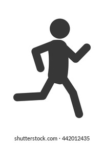 Pictogram icon. Running design. Vector graphic