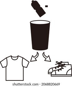 Icono de pictograma que expresa el flujo de SDG en la moda